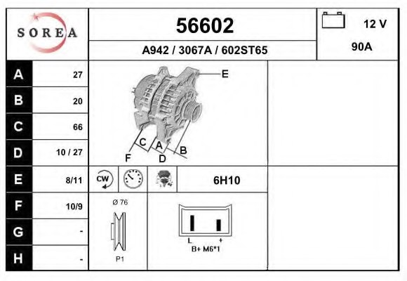 EAI 56602 Alternator